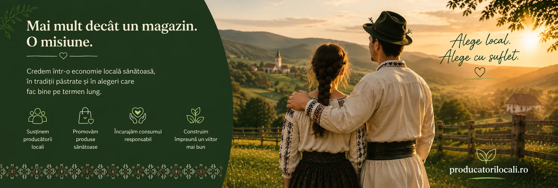 Sustinem producatorii locali si hranim comunitatile prin comert local responsabil.
