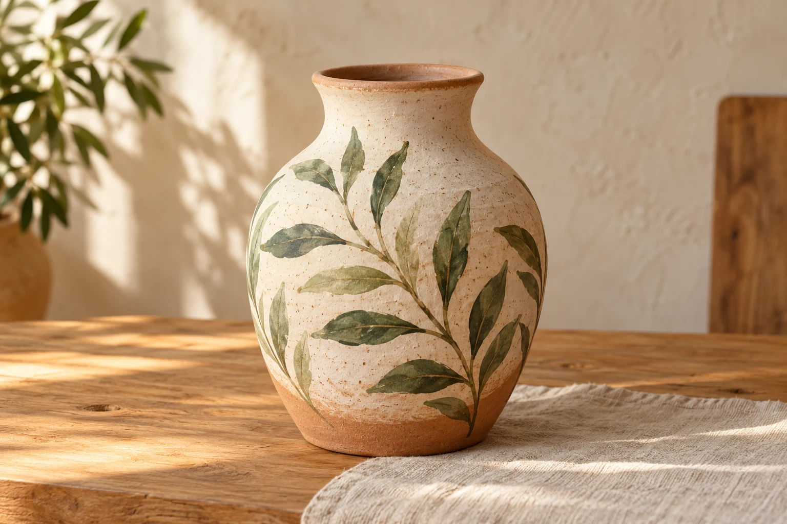 Vază din ceramică lucrată în atelier