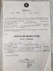 Certificat de producator